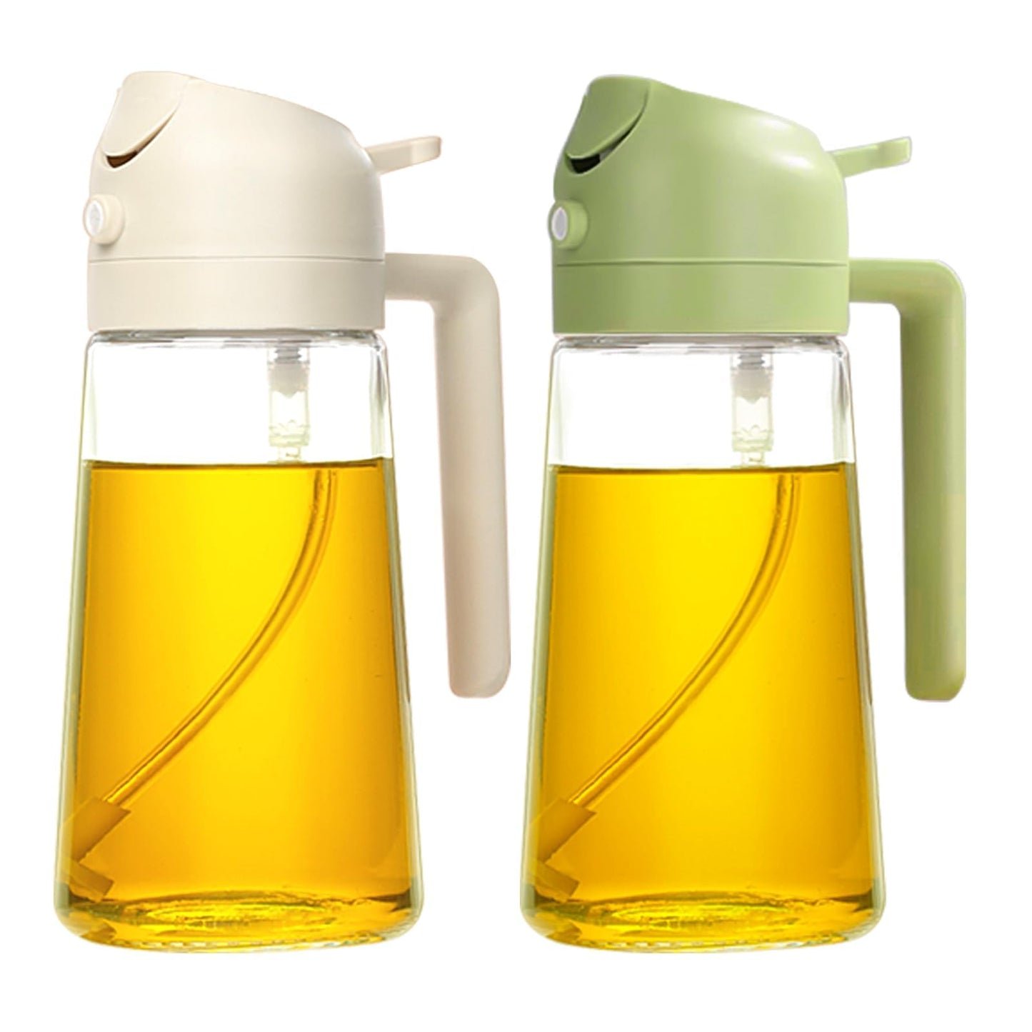 YARRAMATE 2 w 1 rozpylacz oleju jadalnego, butelka z rozpylaczem 470 ml, nadaje się do kontaktu z żywnością, spray na olej do gotowania, wysokiej jakości oleju do kuchni(biały)