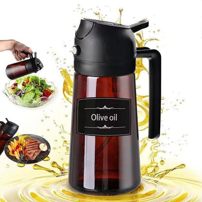 Butelka z rozpylaczem oleju z blokadą światła, dozownik oliwy 2 w 1 rozpylacz oleju jadalnego 470 ml, Spray Oleju Kuchennego, Olej w sprayu, Spryskiwacz na olej, Dozownik oleju, grilla